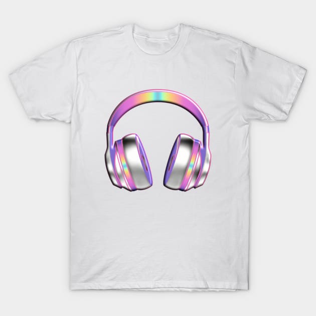 Dream Headphones - Metallic Sunset T-Shirt by dinaaaaaah